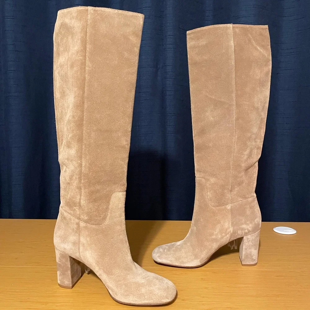 Longchamp Fringe Beige Over The Knee Boots